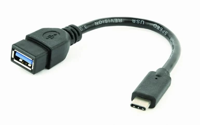 CABLU adaptor OTG GEMBIRD, pt. smartphone, USB 3.0 Type-C (T) la USB 3.0 (M), 20cm, asigura conectarea telef. la o tastatura, mouse, HUB, stick, etc., negru, "A-OTG-CMAF3-01"