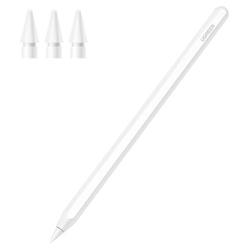 TOUCH PEN Ugreen, indicator LED, baterie li-ion, incarcare magnetica wireless, compatibil Ipad, alb "15910" - - 6941876219100