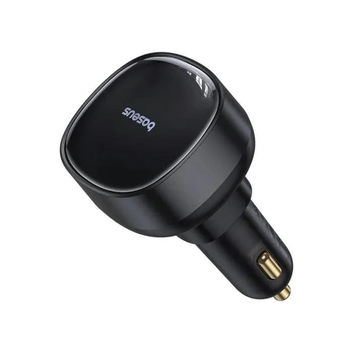 INCARCATOR auto Baseus Enjoyment Pro, 1 x USB Type-C cablu retractabil, 1 x USB, total output 60W, pt. bricheta auto, negru "C00057800111-00" - 6932172635817