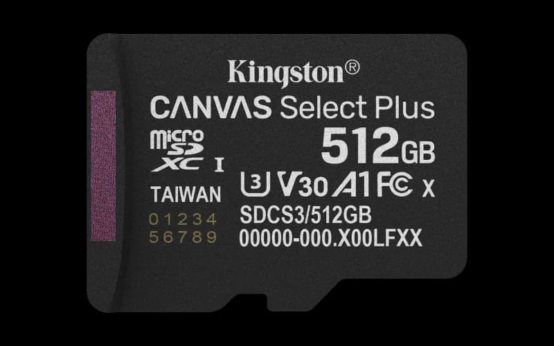 Card de memorie Kingston Canvas Select Plus Gen3 Micro-SDXC, 512 GB, Clasa 10
