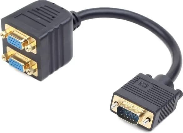 CABLU video GEMBIRD, splitter VGA (T) la 2 x VGA (M), 20cm, negru, "CC-VGAX2-20CM"