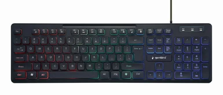 TASTATURA GEMBIRD USB, multimedia 104 taste + 12 taste multimedia, backlight "Rainbow", black "KB-UML-02"