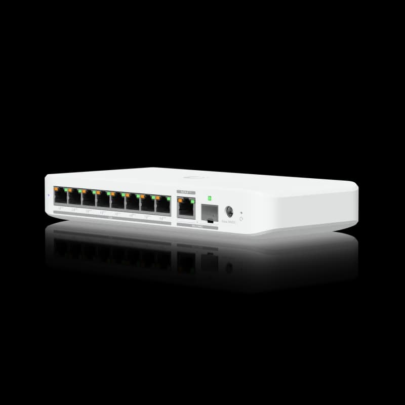 Ubiquiti USW-Flex-2.5G-8 POE , capacitate switch 60 Gbps, interfata (8) 2.5/1 GbE RJ45 ports, (1) 10G SFP+ or 10/5/2.5/1 GbE combination port, dimensiuni 212.9 x 99.4 x 33.5 mm