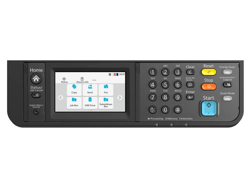 Multifunctional Laser Color Kyocera, A4, Functii:Impr|Scan|Cop|Fax,Viteza Print Mono:26ppm,Viteza Print color:26ppm,Conectiv:USB|Ret|WiFi,Duplex:Da,ADF:DADF "MA2600cwfx" — miniatură