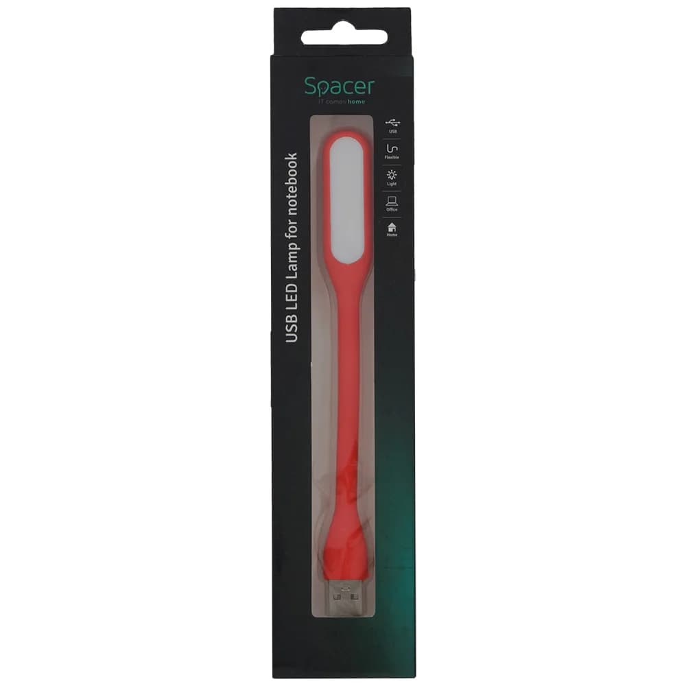 LAMPA LED USB pentru notebook, SPACER, red, "SPL-LED-RD" — miniatură
