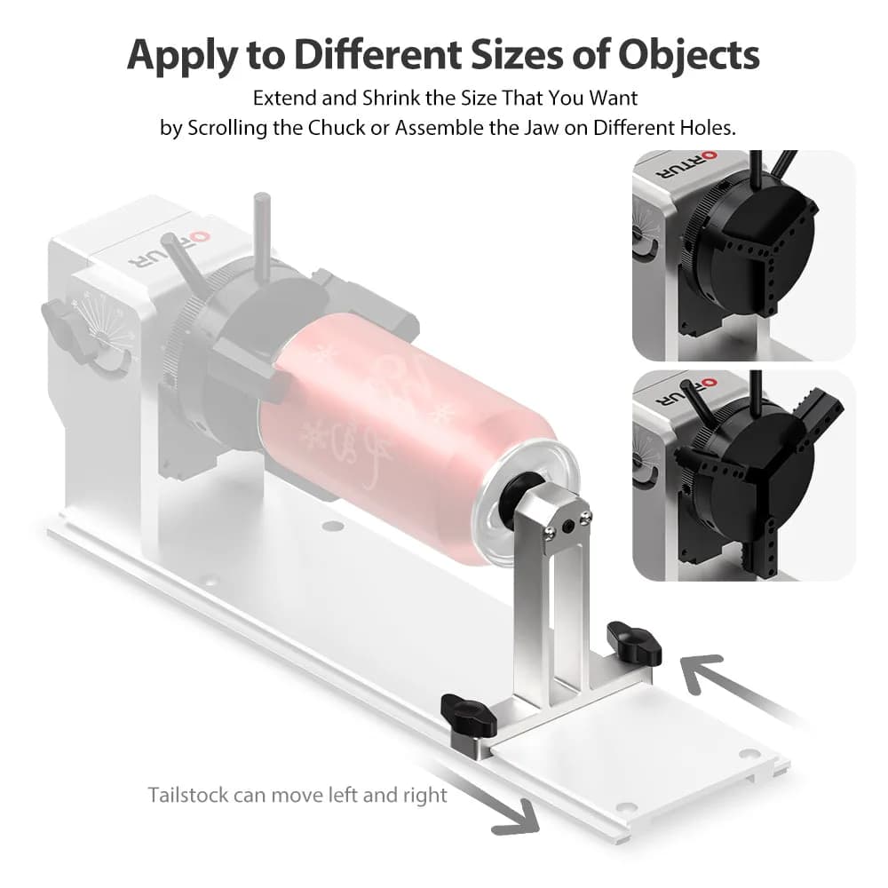 Accesoriu gravator laser Ortur Y-axis Rotary Chuck — miniatură
