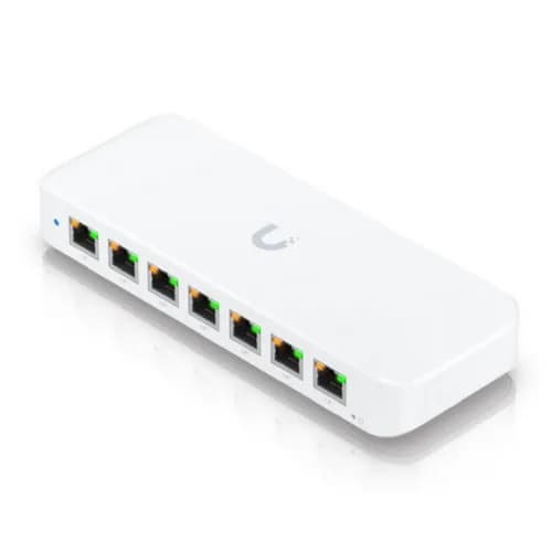 UBIQUITI 8 PORT GBE SWITC USW-ULTRA, dimensiuni: 203 x 76 x 33 mm, Greutate: 320g, Interfata: 8 x 10/100/1000Mbps, 7 porturi POE, Capacitate Switch: 16Gbps, Buget POE 42W. — miniatură