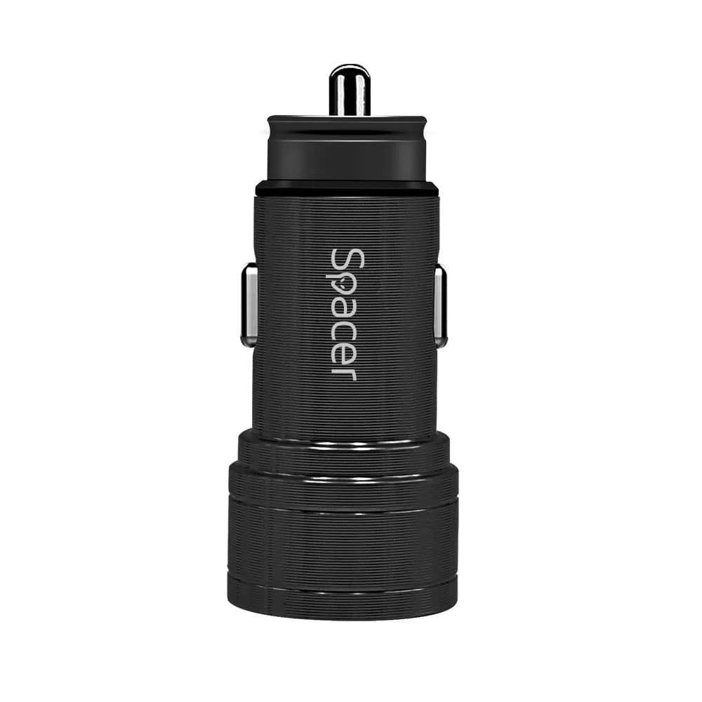 ALIMENTATOR auto SPACER Fast Charge 17W 5V/3.1A max, putere totala 17W, 2 x USB, pt. bricheta auto, black, "SPCC-DUO-02" — miniatură