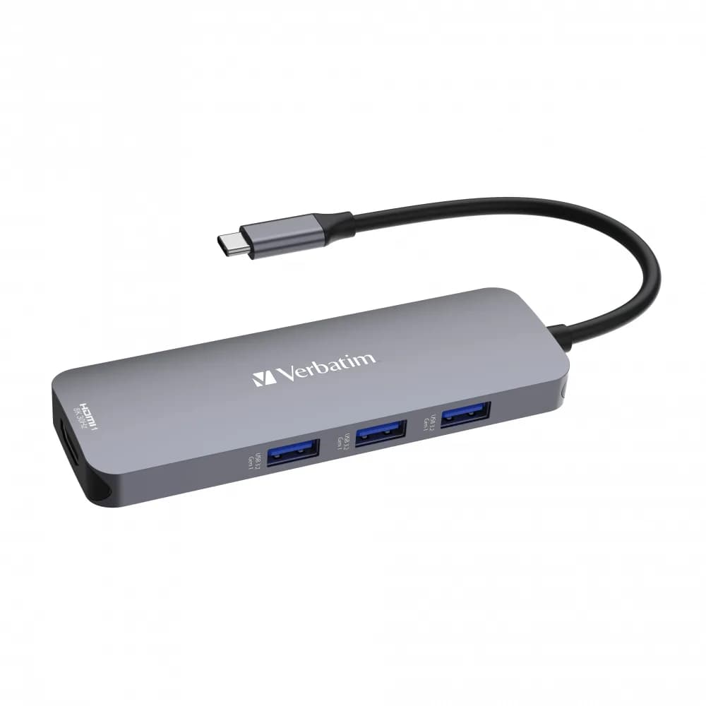 Hub Verbatim USB C PRO MULTIPORT 8 PORT CMH 2 x HDMI, 3 x USB-A 3.2 Gen1, 1 x SD card slot, 1 x microSD card slot, 1 x USB-C PD "32151" — miniatură