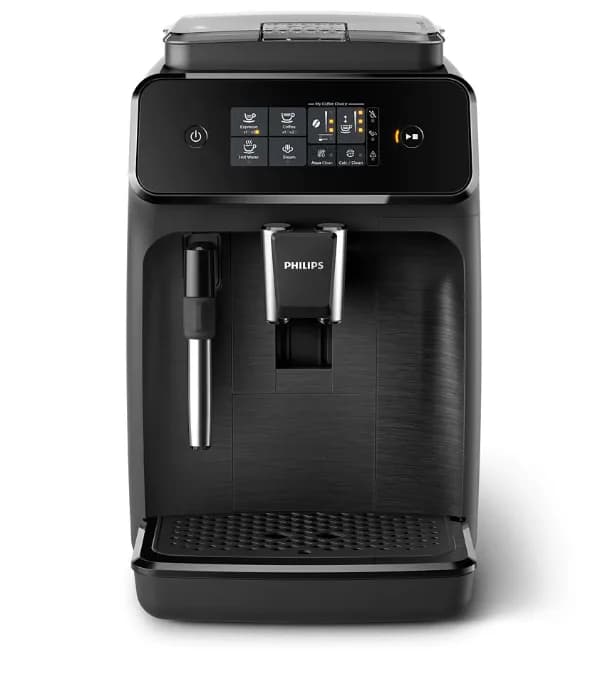 Espressor automat Philips EP2220/10, sistem de spumare a laptelui, 2 bauturi, filtru AquaClean, 15 bar, rasnita ceramica, optiune cafea macinata, Negru