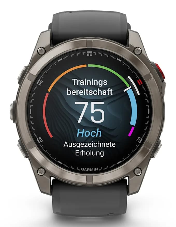 Smartwatch fenix 8 Pro 51 mm, AMOLED, Sapphire, Titanium with Graphite/black silicone band"010-03199-11" — miniatură
