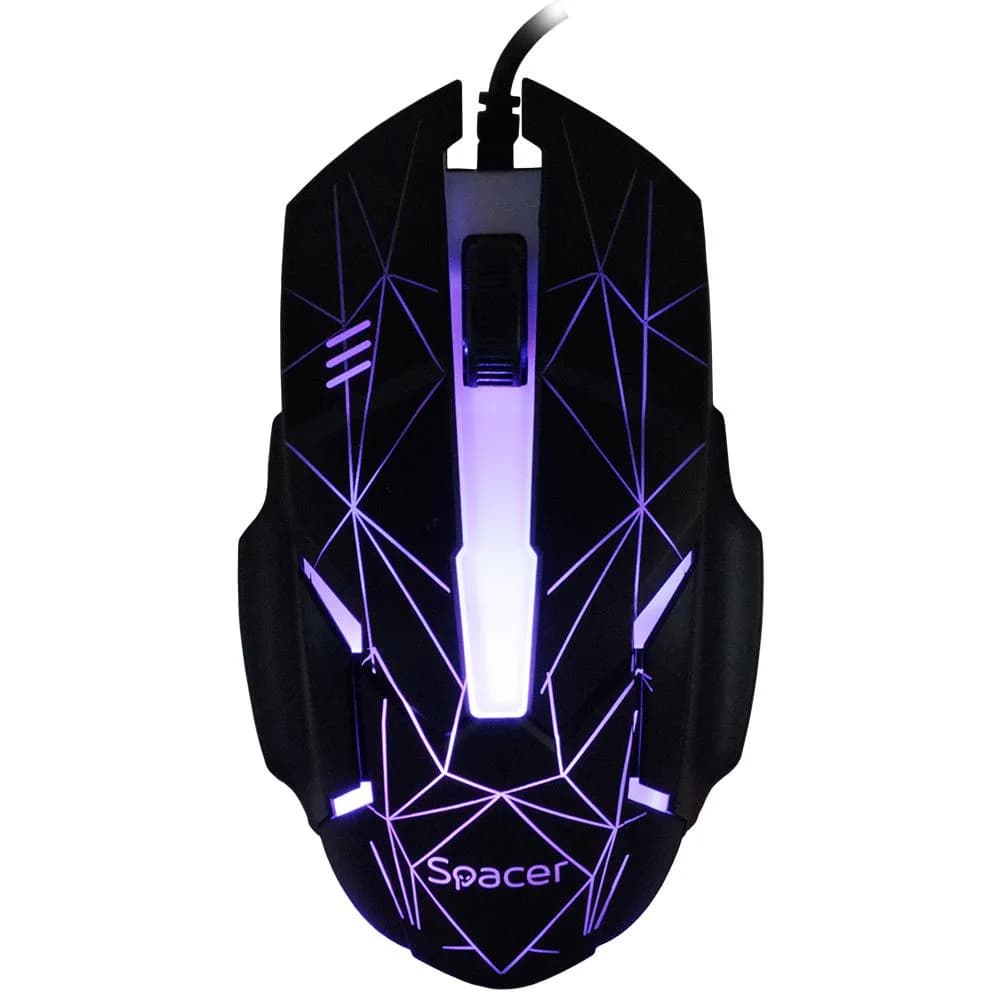 Kit Wired tastatura si mouse SPACER SP-GK-01, taste numerice, Negru — miniatură