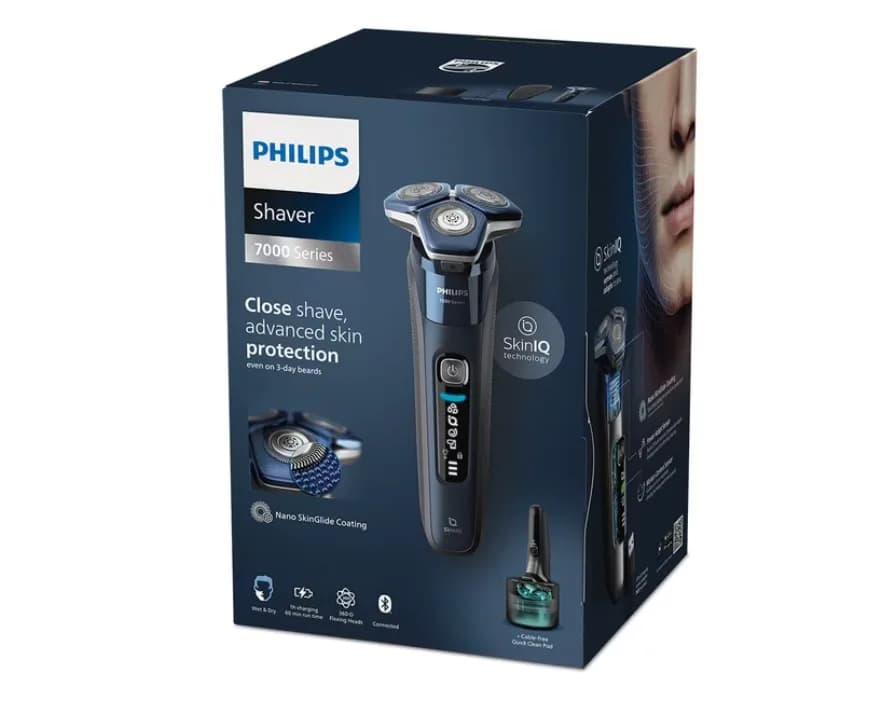 Aparat de Ras PHILIPS Shaver Series 7000 S7886/55, Acumulator, Autonomie 60 min, SkinIQ, Negru — miniatură