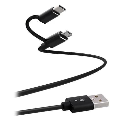 TNB microUSB / USB-C to USB CABLE charge, synchro, 1m, bk "TCUSB2IN1"
