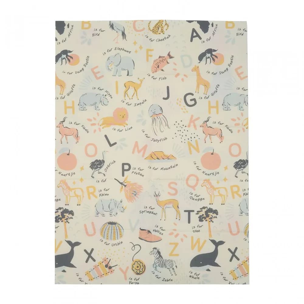 Covor de joaca pentru copii U-Grow, din spuma, pliabil, 2 fete, impermeabil, izolant, 120 x 180 x 1 cm, alfabet — miniatură