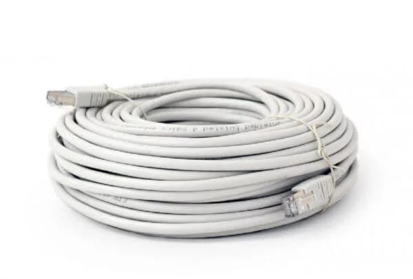 Patchcord FTP Spacer Cat6, material cupru aluminiu, lungime 30m, AWG26 alb — miniatură