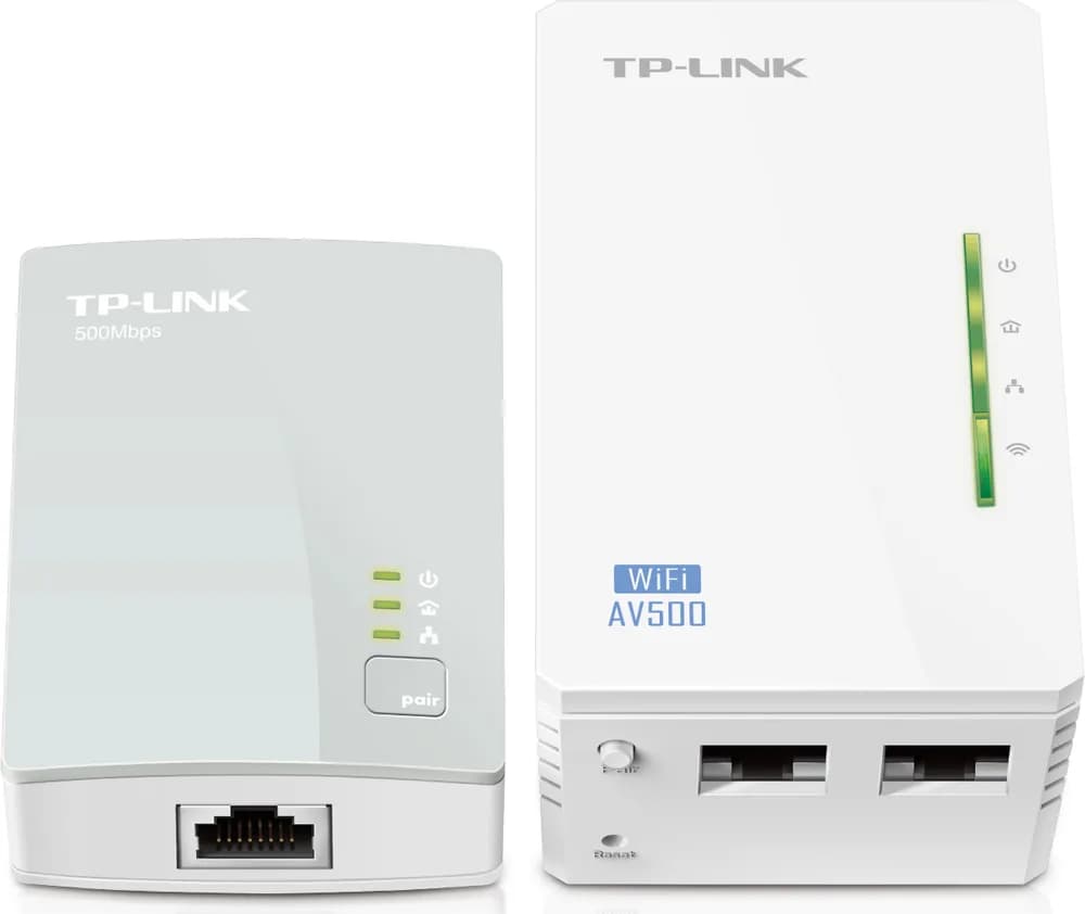 TP-Link, Adaptor PowerLine 300Mbps, Extender Wireless AV600 KIT, HomePlug AV,2 porturi 10/100Mbps, Butoane: Pair, Reset, Wi-Fi/Wi-Fi Clone, Aria de acoperire, 300 metri prin circuitul electric, 2.4- 2.4835GHz, Conținut Pachet: Powerline Ethernet Adapter TL-WPA4220 & TL- PA4010, Cablu de Rețea 2 m — miniatură
