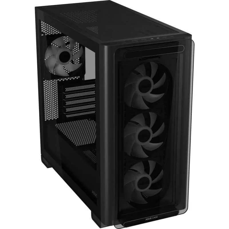 Carcasa ASUS A23 PLUS TG ARGB BLACK, RGB, Mid Tower, Black — miniatură