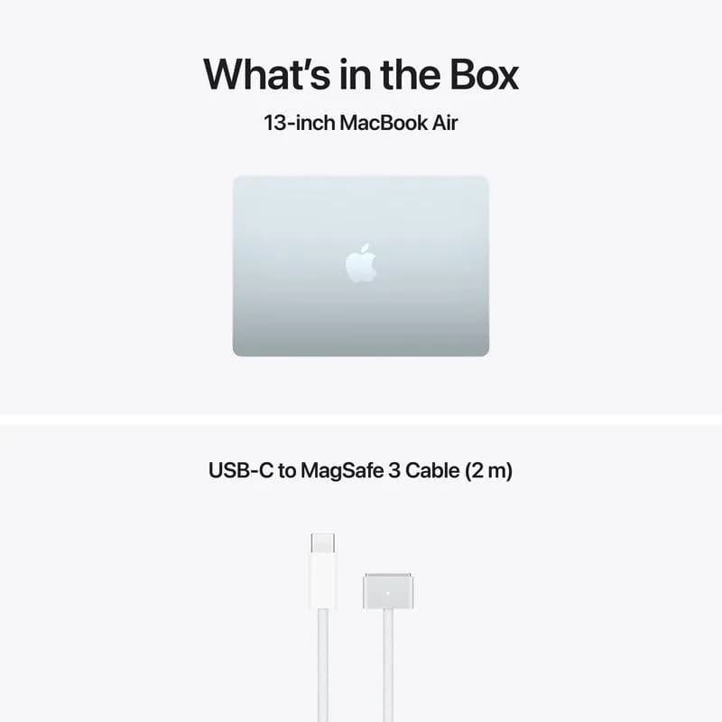 MacBook Air 13.6" Retina/Apple M5 (CPU 10-core, GPU 10-core, NeuralEngine16-core)/32GB/1TB - Sky Blue - US English KB (No Adapter) - 2026 (CTO from MDHK4RO/A) — miniatură