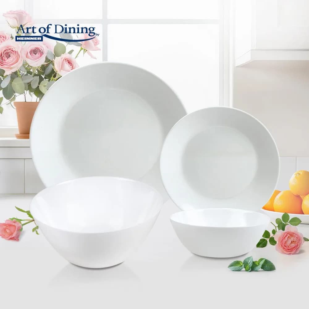 SERVICIU MASA DIN OPAL ALB 19 PIESE, ARIANA, ART OF DINING