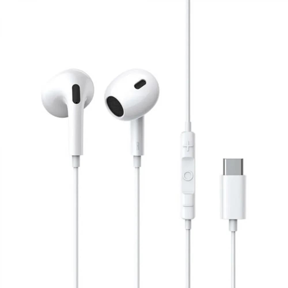 CASTI Baseus Encok CZ17, pt smartphone, control volum + microfon pe fir, conectare prin cablu USB Type-C, lungime cablu 1.1m, alb "A00170000213-Z1" - 6932172655884