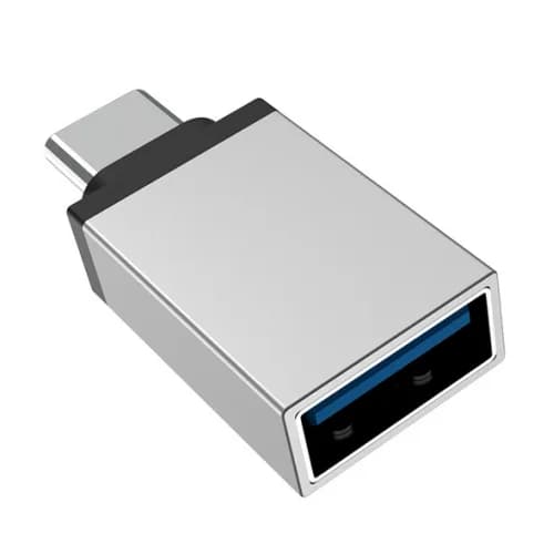 ADAPTOR Borofone "BV3", USB 3.0 (M) to USB Type-C (T), corp metalic, argintiu "6957531090328" — miniatură