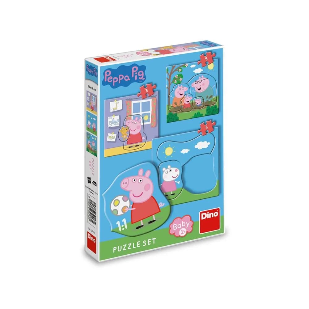 Puzzle 3 in 1, Peppa Pig - DINO TOYS — miniatură