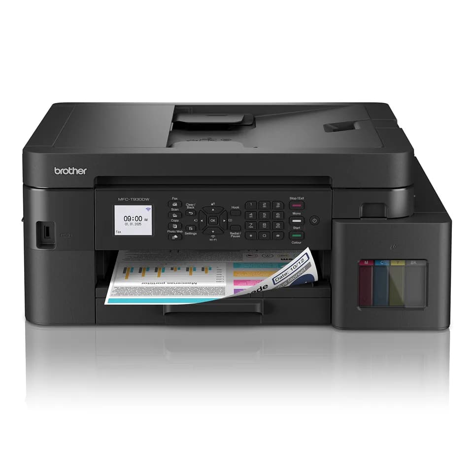 Multifunctional Inkjet CISS Color brother MFC-T930DW, A4, Functii: Impr.|Scan.|Cop.|Fax, Viteza de Printare Monocrom: 17ppm, Viteza de printare color: 16.5ppm, Conectivitate:USB|WIFI|RET, Duplex:Da, ADF:ADF(incl.TV 11lei) "MFCT930DWYJ1"