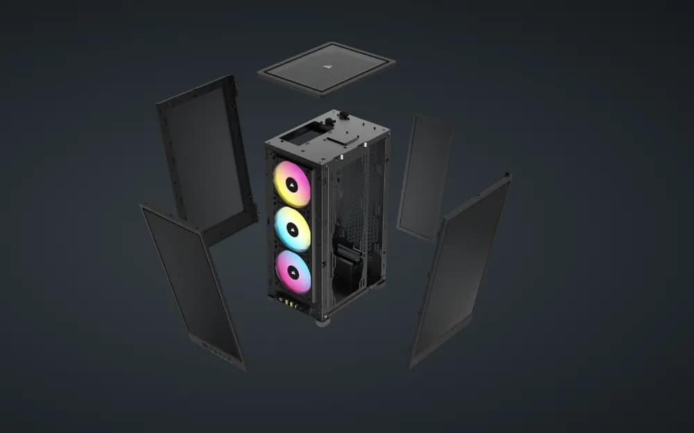 Carcasa CORSAIR 2000D RGB AIRFLOW, RGB, Micro Tower, Black — miniatură