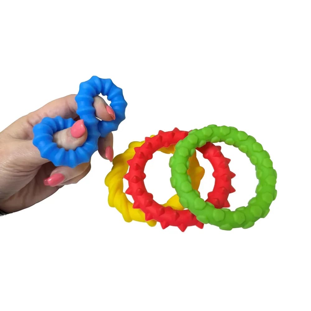 Inele texturate senzoriale asortate, set de 4 — miniatură