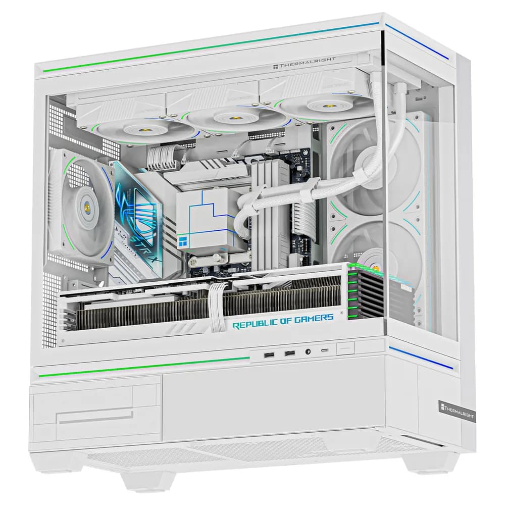 CARCASA Thermalright "TL-M10", mid tower, sticla securizata, fara PSU, max 9xfan, H max cooler 185mm, USB-C, 2x USB 3.0, alb, "TL-M10 White" — miniatură