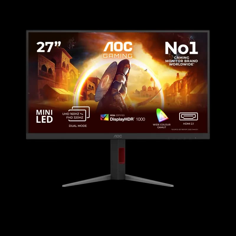Monitor Gaming AOC U27G4XM, 27", 3840 x 2160 pixeli, Black, Red