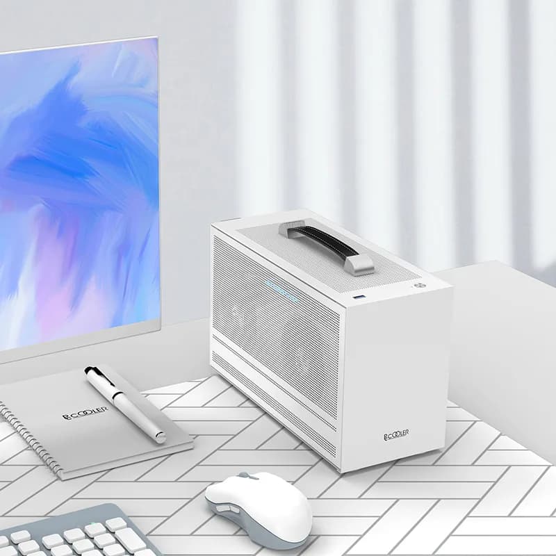CARCASA PCCOOLER, Mini Tower, ITX, fara sursa, fereastra laterala tip MESH, alb, USB 3.2 gen 1 x 1, USB Type-C x 1, "MINI I100W PRO MESH" — miniatură