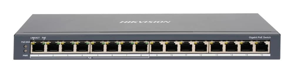 HK SWITCH 16 PORTURI 8 POE "DS-3E0516P-O"