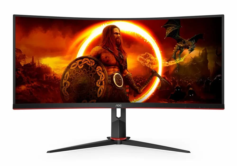 Monitor Gaming AOC CU34G2XP, 34", 3440 x 1440 pixeli, Black, Red
