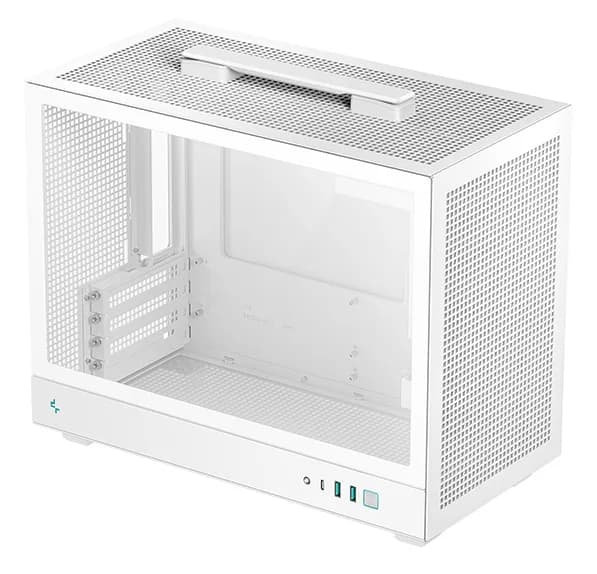 CARCASA DeepCool "CH160 PLUS Wh", mini tower, gaming, fara sursa, suporta 4xfan, USB Type-C x 2, USB 3.2 gen 1 x 2, audio+mic, 4 sloturi expansiune, alb, "R-CH160-WHNGM0-G"