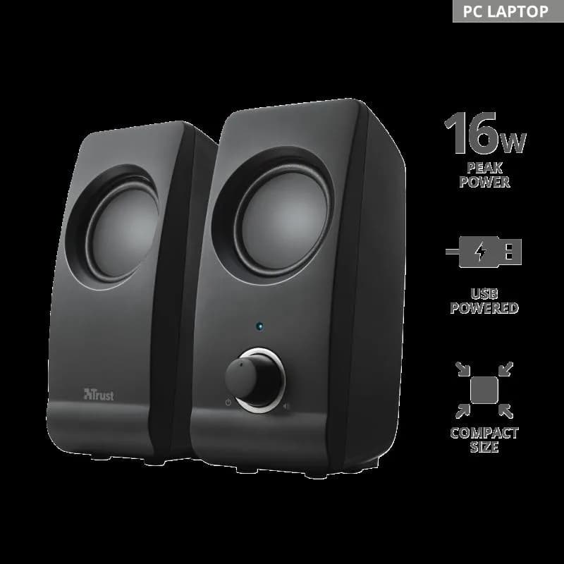 Boxe Stereo Trust Remo 2.0 Speaker Set, 8W, negru — miniatură