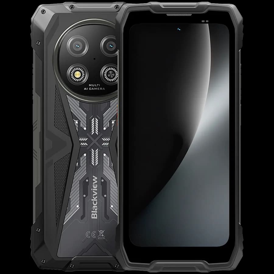 Blackview ROCK 2 5G 6.67-inch HD+ 1640x720 120Hz 12+256GB Unosoc T8100 Octa-Core 2.2GHz 13MP Front 16MP Rear NFC FG MIL-STD-810H 15000mAh Fingerprint Android 16 Black "BVROCK2_B12_EU"