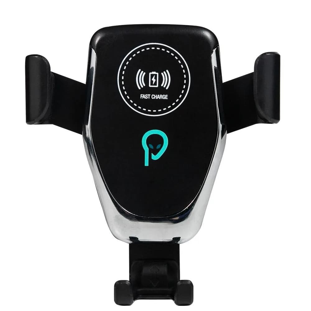 Suport auto si incarcator wireless SPACER pt. SmartPhone 2 in 1, fixare in grilaj, incarcare wireless Qi 10W — miniatură
