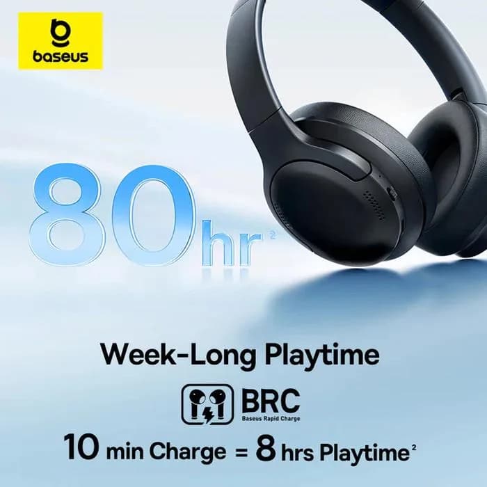 CASTI Baseus Bowie Bass BH1 Lite Wireless Noise Cancelling, over ear, 40mm Dynamic Drivers, autonomie 80 ore, microfon pe casca, conectare prin Bluetooth 6.0, negru "A0203C00" - 6953156299320 — miniatură
