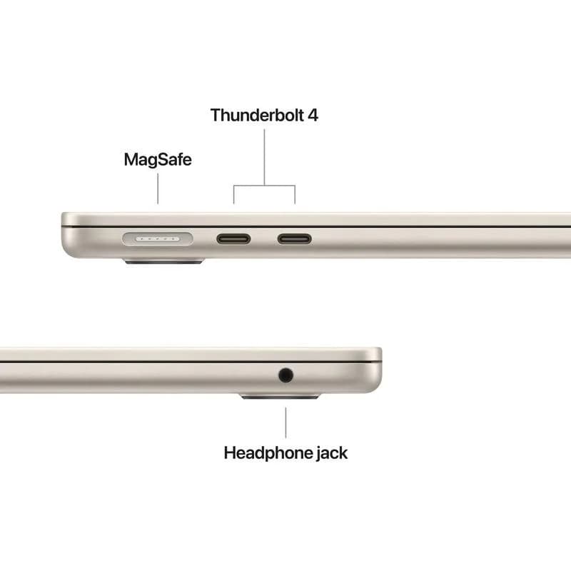 MacBook Air 13.6" Retina/Apple M5 (CPU 10-core, GPU 10-core, NeuralEngine16-core)/32GB/512GB - Starlight - INT KB (No Adapter) - 2026 (CTO from MDHA4RO/A) — miniatură