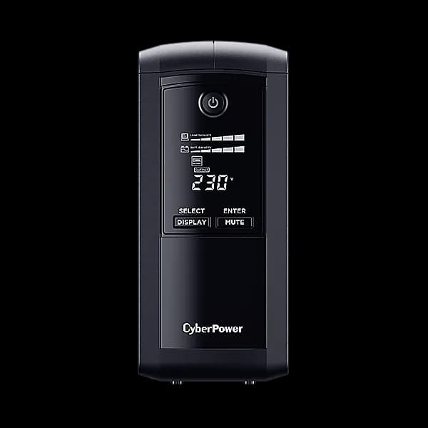 UPS CYBER POWER Line Int. cu management,LCD,tower, 1000VA/ 550W,AVR,6xIEC C13,LCD,1x12V/9Ah,Backup 1-8 min,incarc 8h,USB,RS232,RJ45,GreenP,"VP1000EILCD" — miniatură