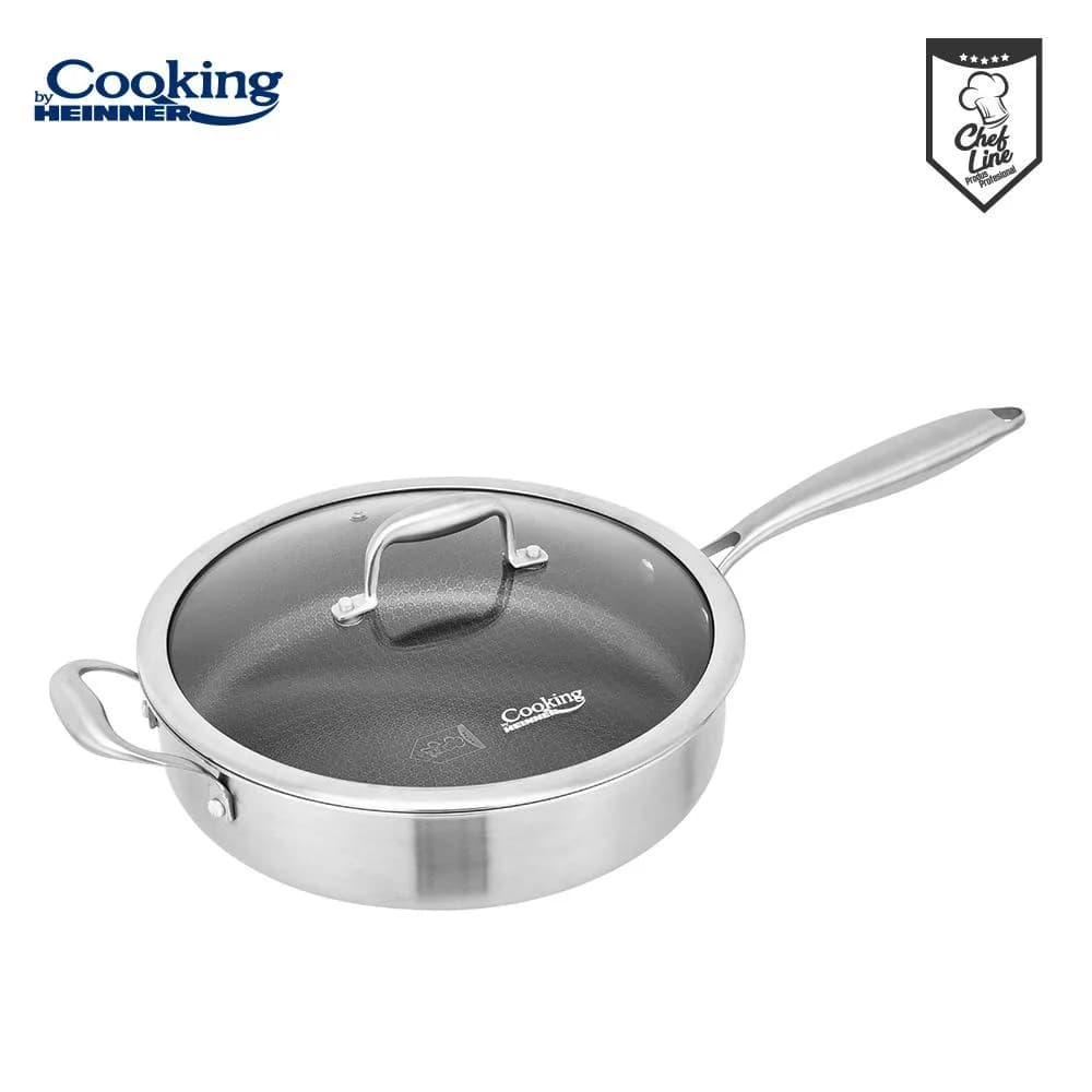TIGAIE ADANCA INOX +CAPAC STICLA IN 3 STRATURI 28*7.5CM, 4.2 L, TITANIUM3, COOKING BY HEINNER