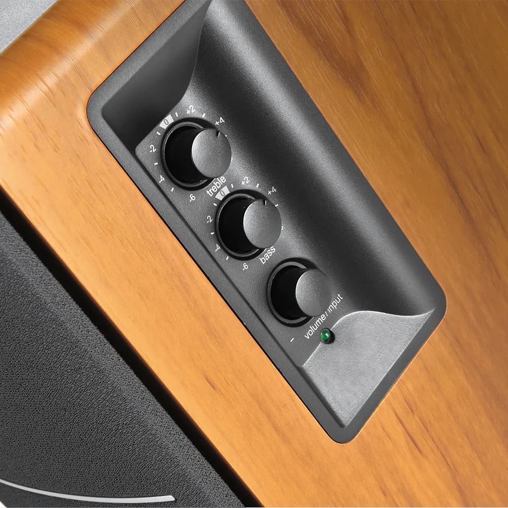 BOXE EDIFIER 2.0, RMS: 42W (2 x 21W), bluetooth, telecomanda wireless, volum, bass, treble, optical, sub-out, brown, "R1280DBS-BR" — miniatură