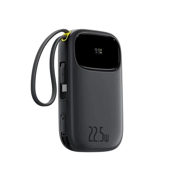 POWER BANK Baseus Qpow3, 10000mAh, 22.5W, 1 x USB, cablu integrat USB Type-C, cablu integrat Iphone Lightning, negru, "P10082106123-00" - 6932172691219 — miniatură