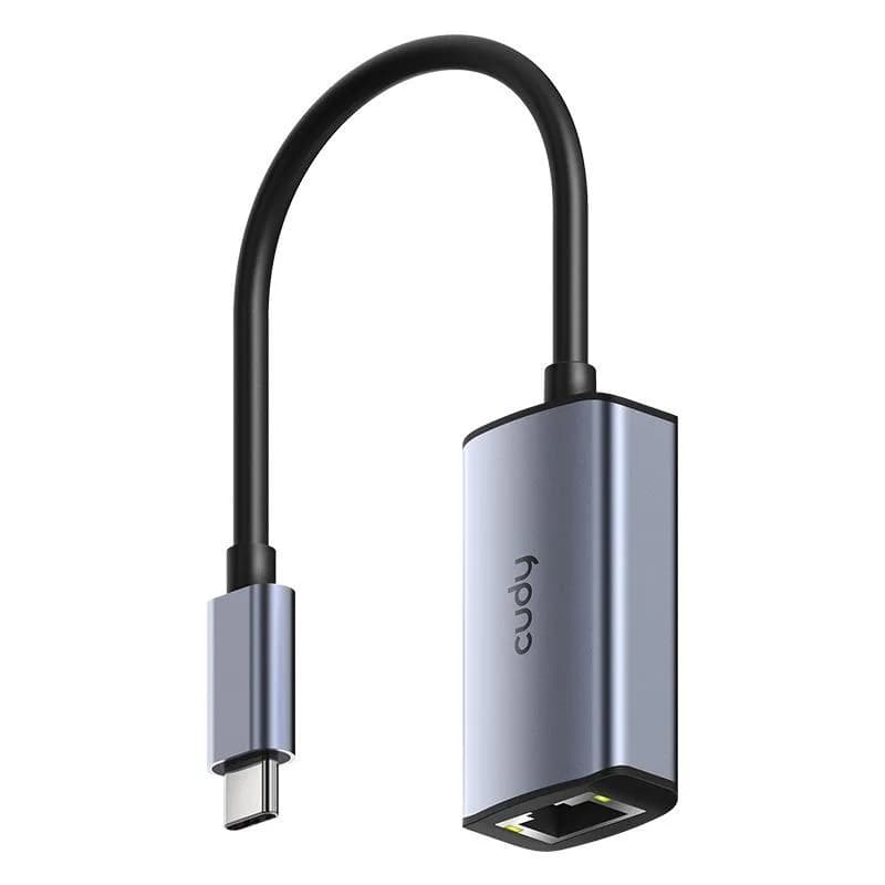 CUDY Aluminum Portable USB-C to Gigabit Ethernet Adapter, Compatible with Laptop, MacBook, Surface, PC with Windows, XP, Mac/Linux and more — miniatură