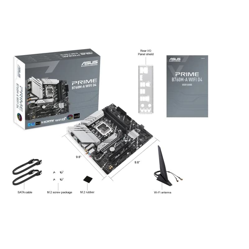 ASUS PRIME B760M-A WIFI D4 LGA1700 4xDDR4 mATX 2xHDMI DP WIFI MB "PRIME B760M-A WIFI D4" — miniatură