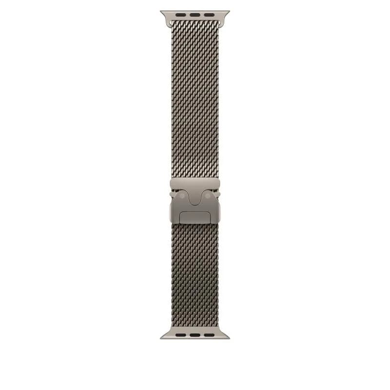 Curea pentru Apple Watch 49mm Natural Titanium Milanese Loop - Small