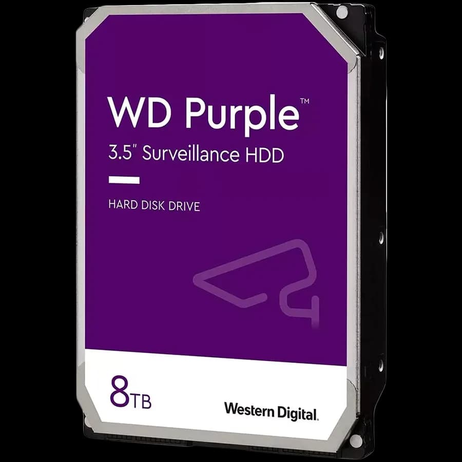 HDD Video Surveillance WD Purple 8TB CMR, 3.5, 256MB, 5640 RPM, SATA, TBW: 180 "WD85PURZ"