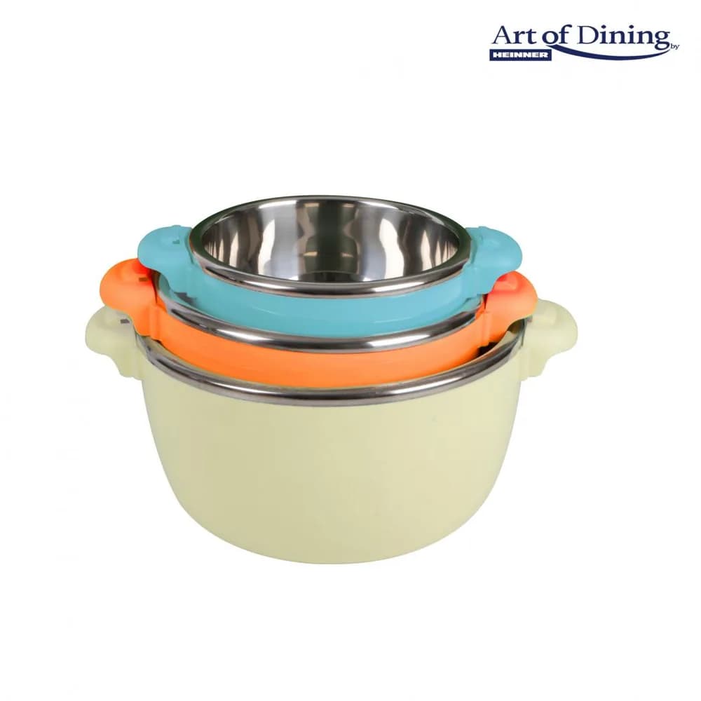 SET 3 CASEROLE TERMICE 2+4+6L,BELLY BEIGE, ART OF DINING BY HEINNER — miniatură